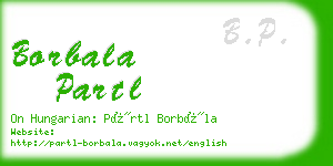 borbala partl business card